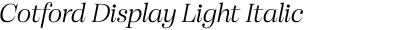 Cotford Display Light Italic
